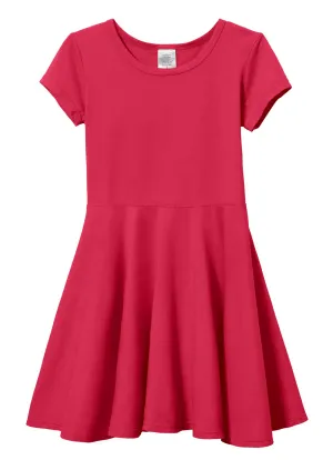 Girls Soft Cotton Jersey Short Sleeve Twirly Dress | Candy Apple