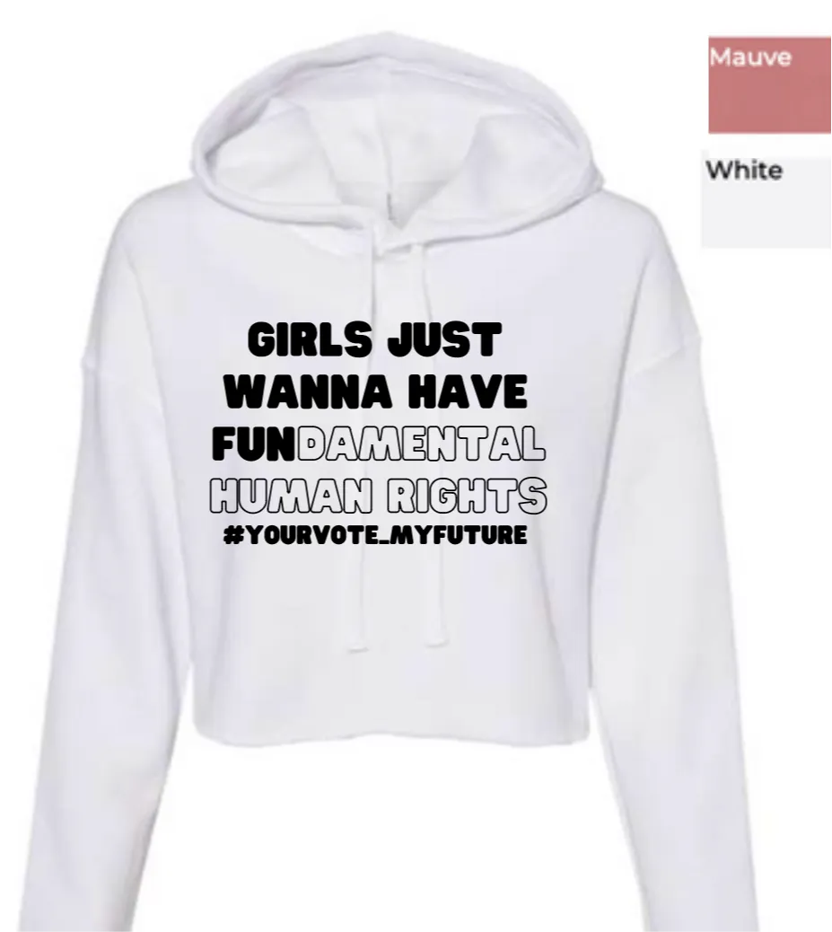 GJWHFUNdamental human rights Adult Cropped Fleece Hoodie