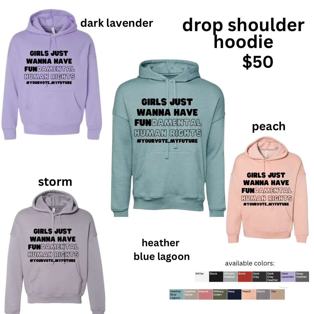 GJWHFUNdamental human rights Adult Drop Shoulder Fleece Hoodie