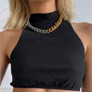 Gold and Silver Chain Link Chunky Necklace