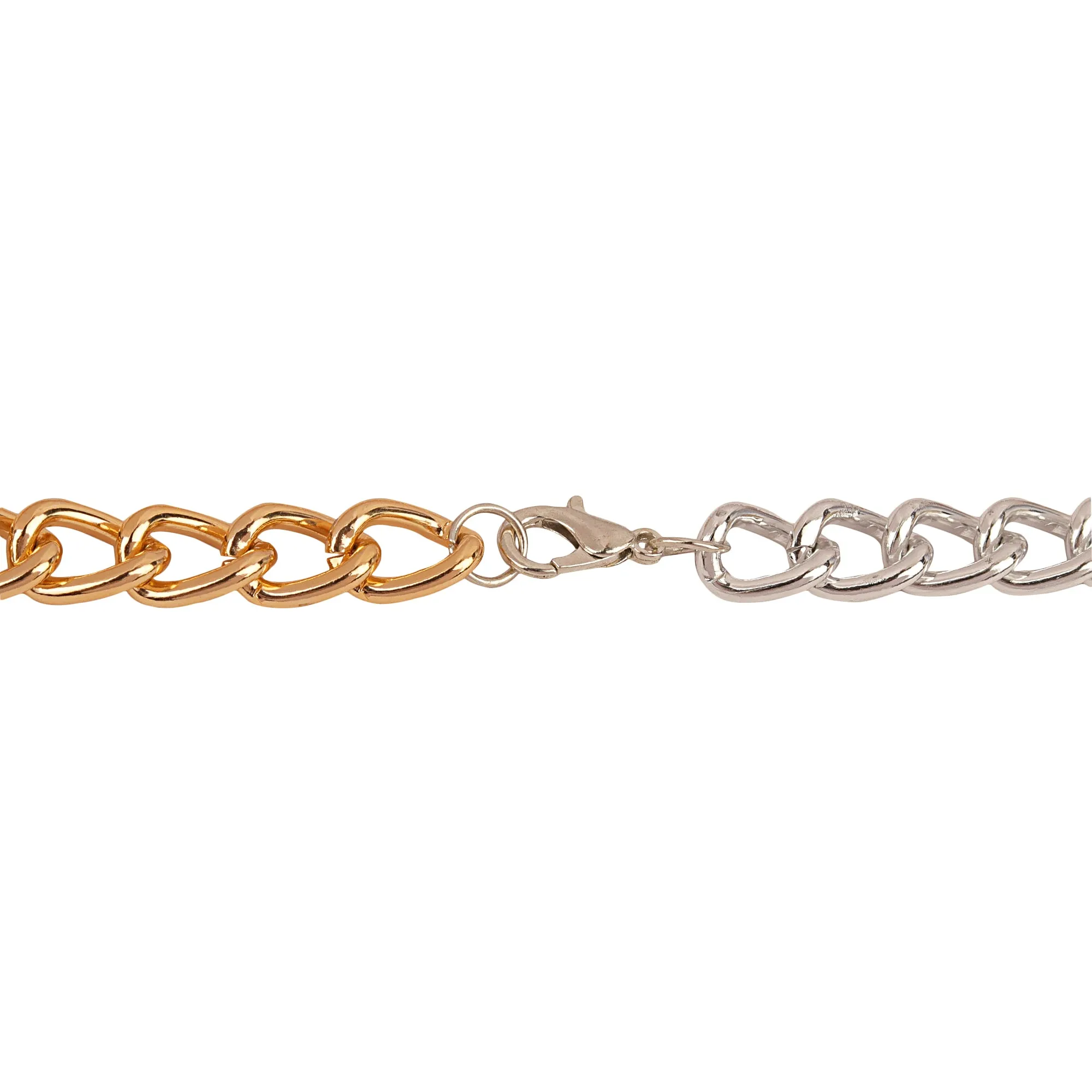 Gold and Silver Chain Link Chunky Necklace