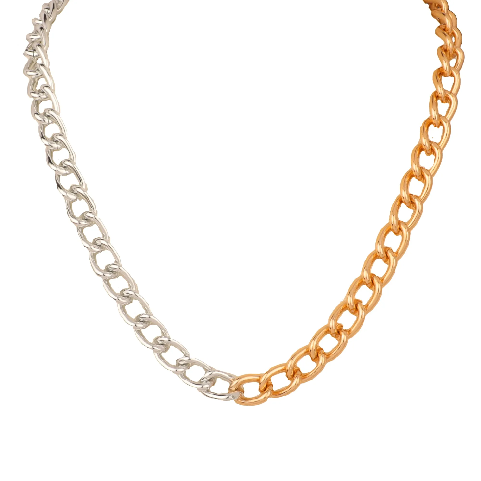 Gold and Silver Chain Link Chunky Necklace