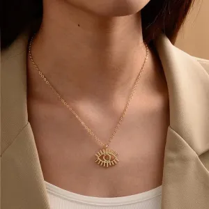 Gold Plated Chain Evil Eye Pendant