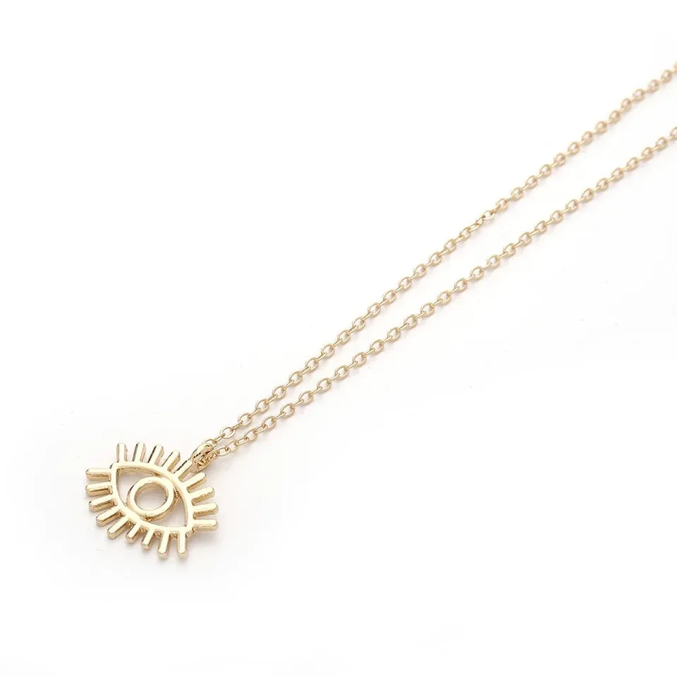 Gold Plated Chain Evil Eye Pendant