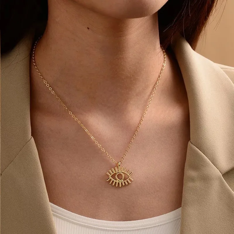 Gold Plated Chain Evil Eye Pendant