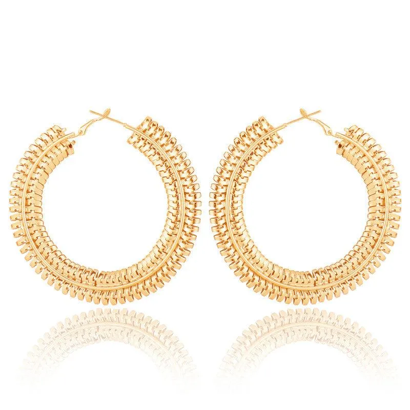 Gold Plated Coiled Hoop Earrings
