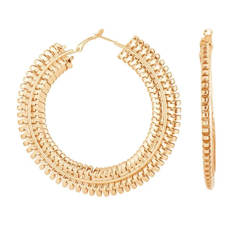 Gold Plated Coiled Hoop Earrings