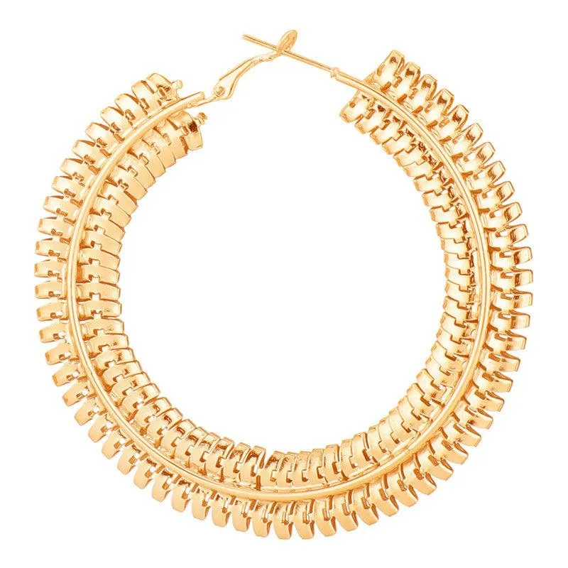 Gold Plated Coiled Hoop Earrings