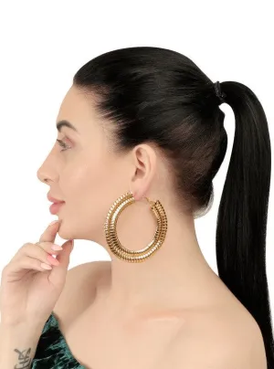 Gold Plated Coiled Hoop Earrings