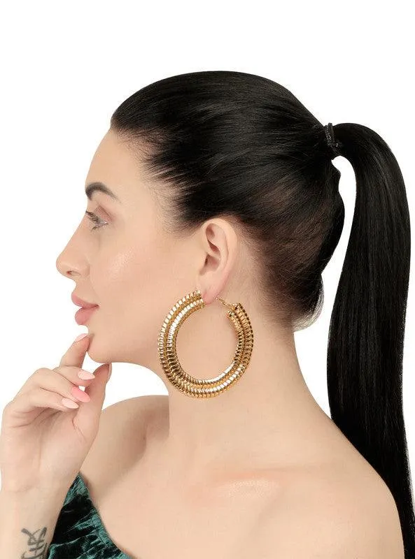 Gold Plated Coiled Hoop Earrings