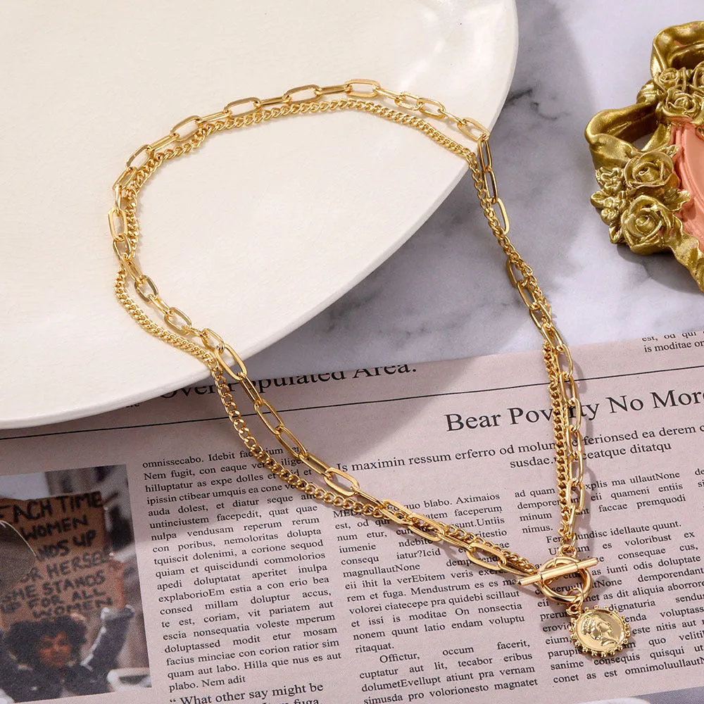 Gold Plated Coin Pendant