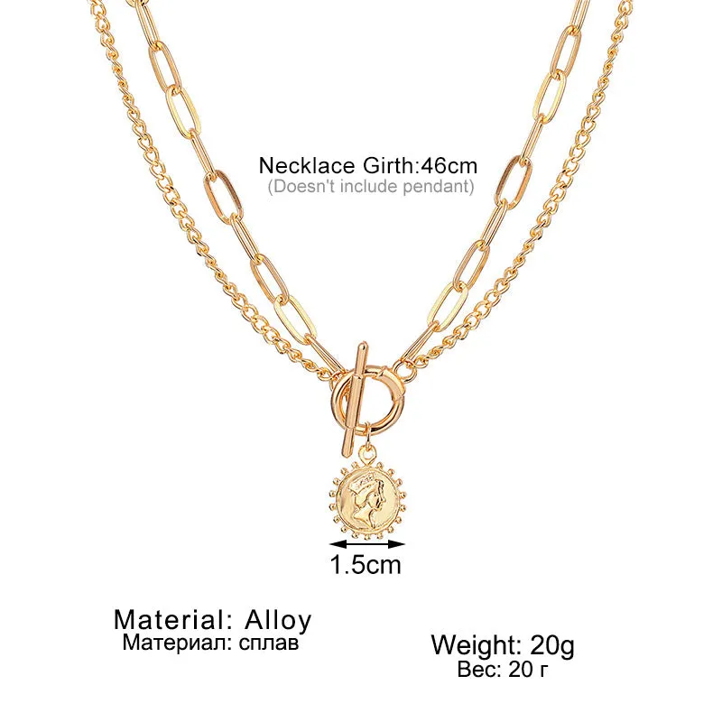 Gold Plated Coin Pendant