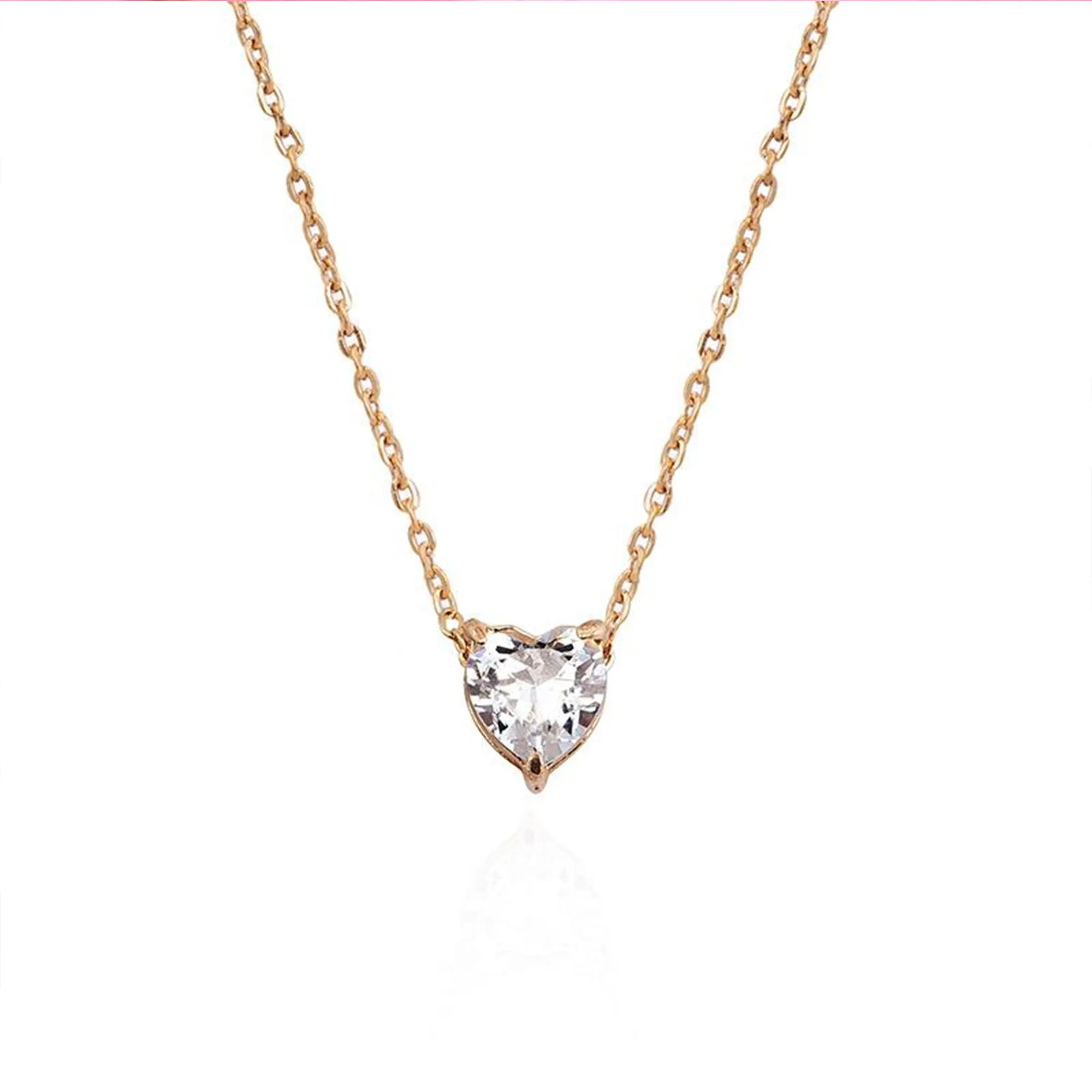 Gold Plated Diamond Heart Pendant