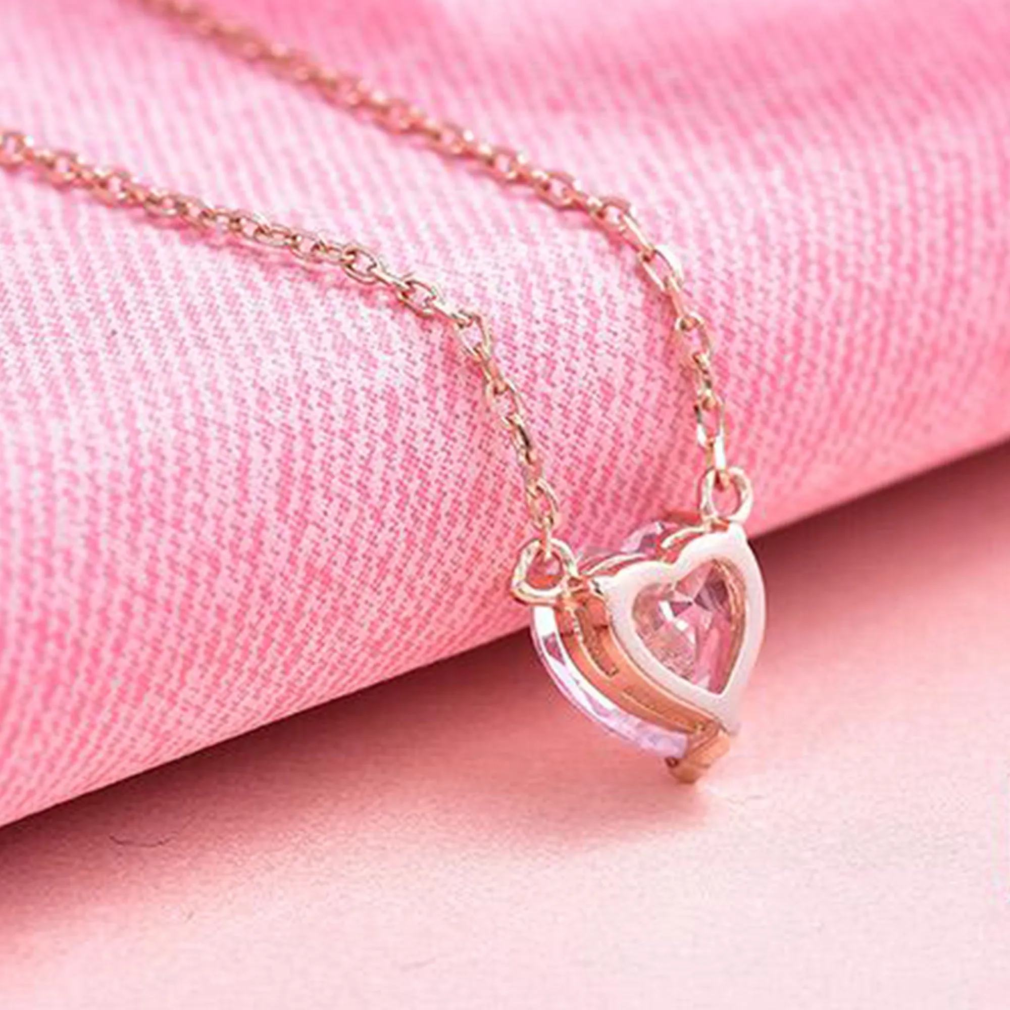 Gold Plated Diamond Heart Pendant