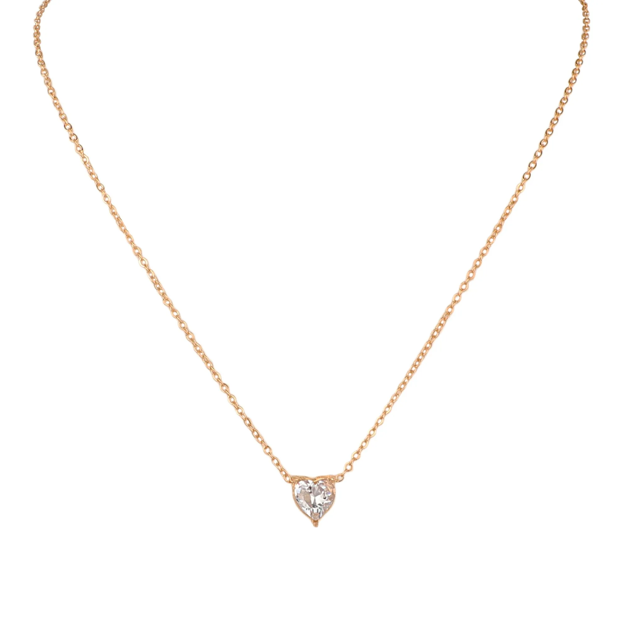 Gold Plated Diamond Heart Pendant