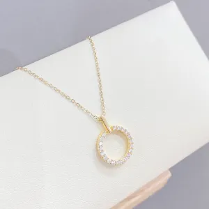 Gold Plated Embedded Circle Pendant
