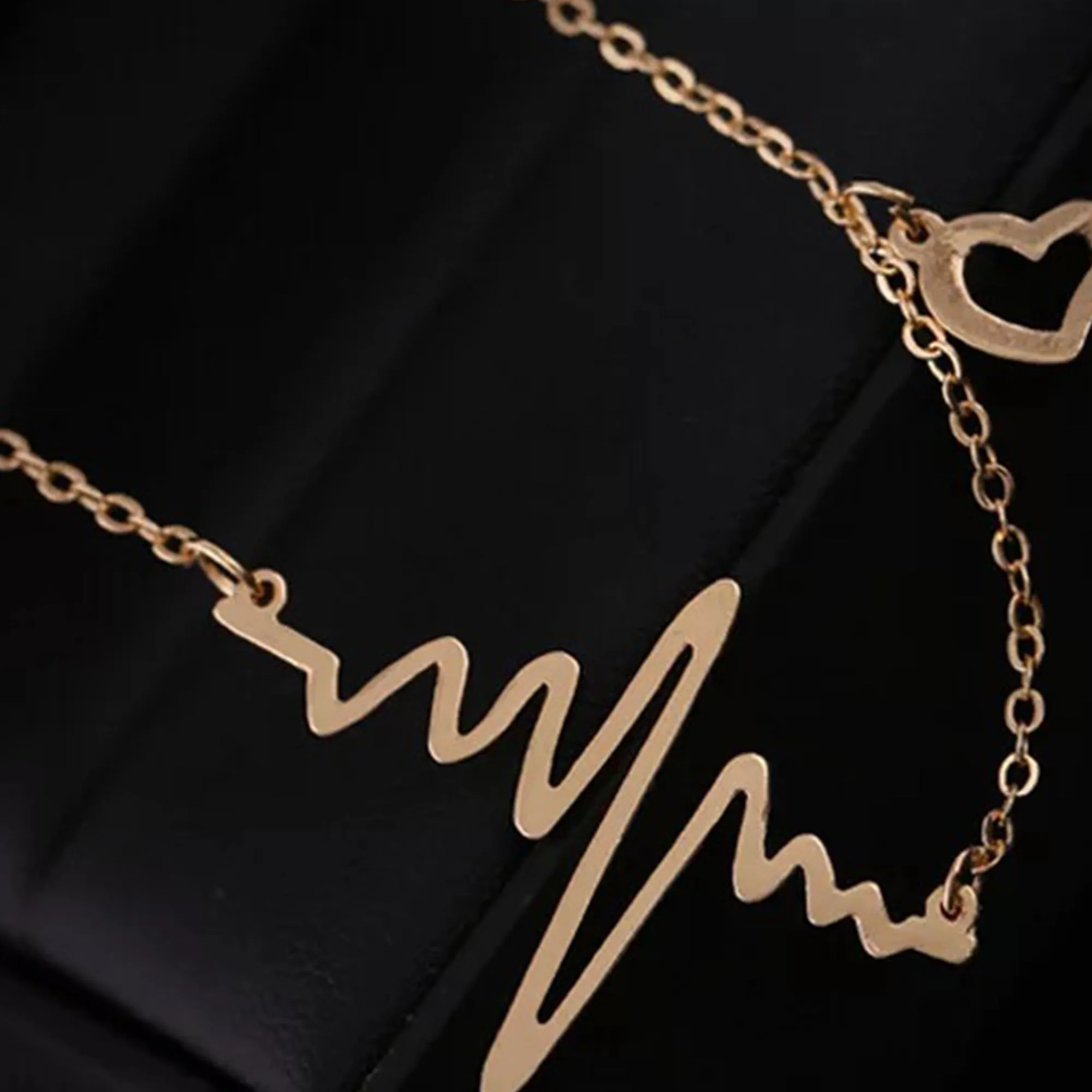 Gold Plated Heartbeat Pendant