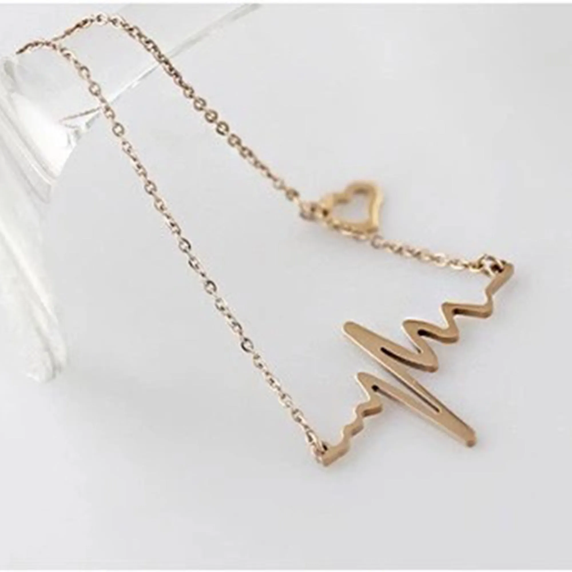 Gold Plated Heartbeat Pendant
