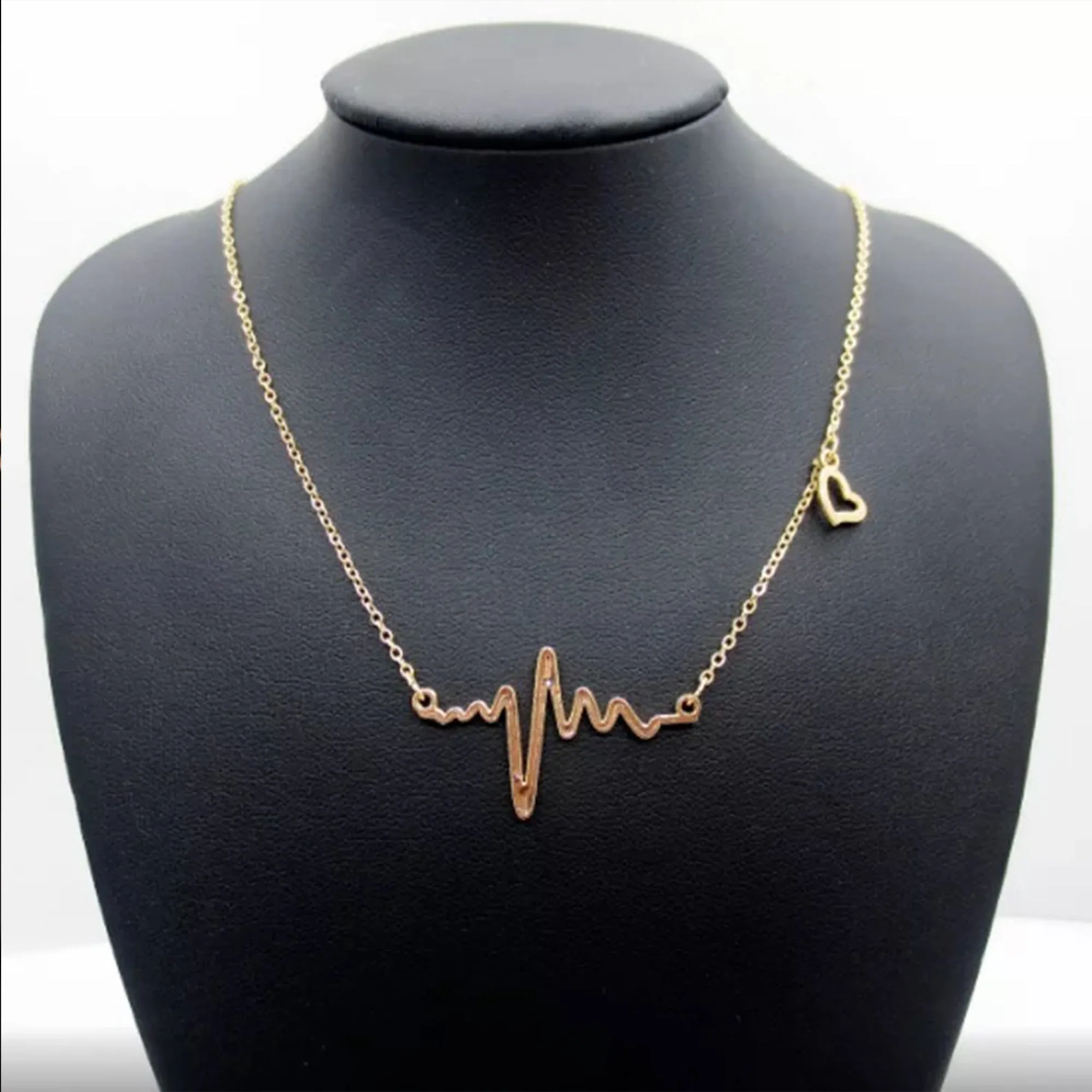 Gold Plated Heartbeat Pendant