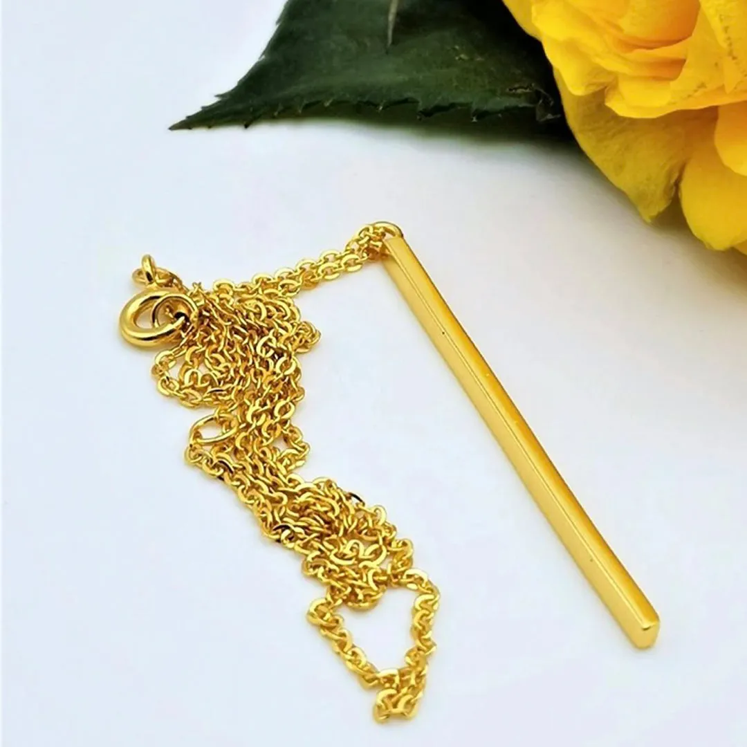 Gold Plated Line Pendant