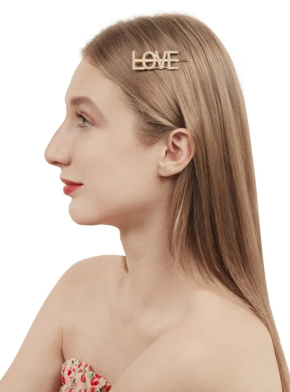 Golden Love Word Hairclip