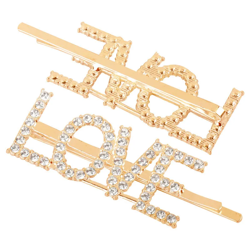 Golden Love Word Hairclip