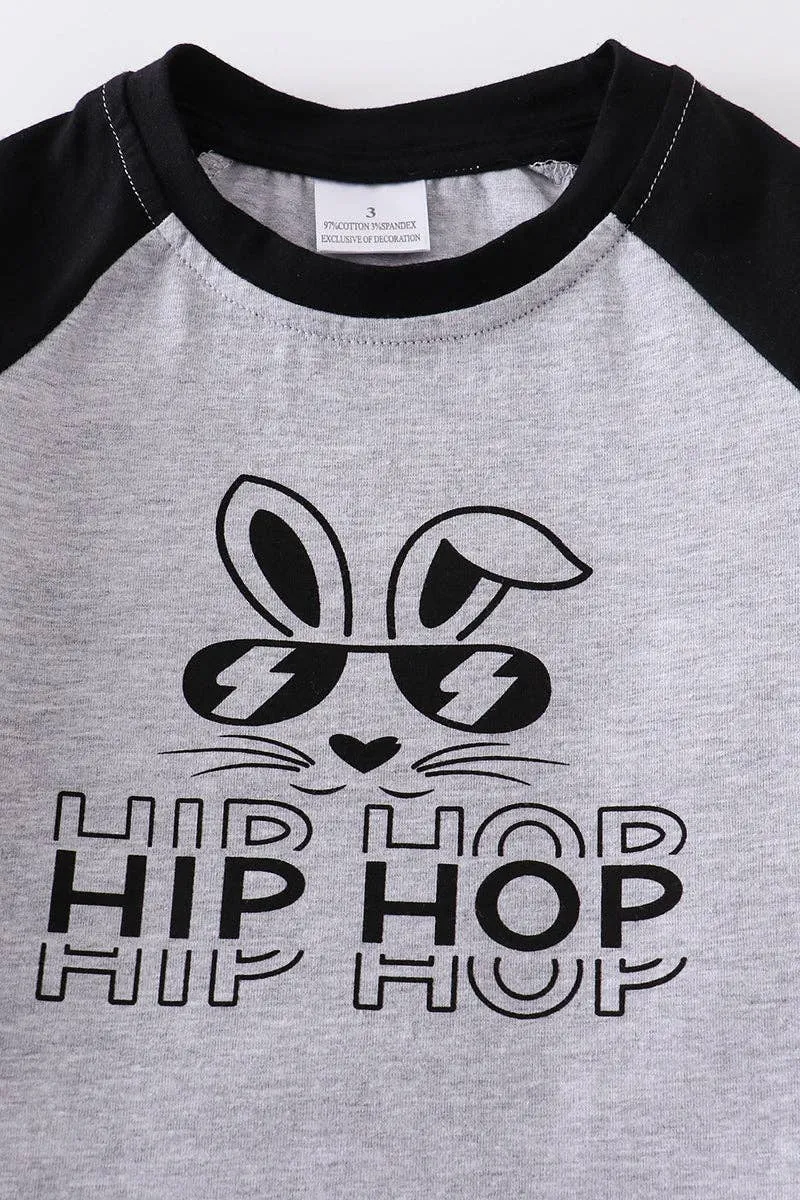 Grey Easter Rabbit Boy Tee