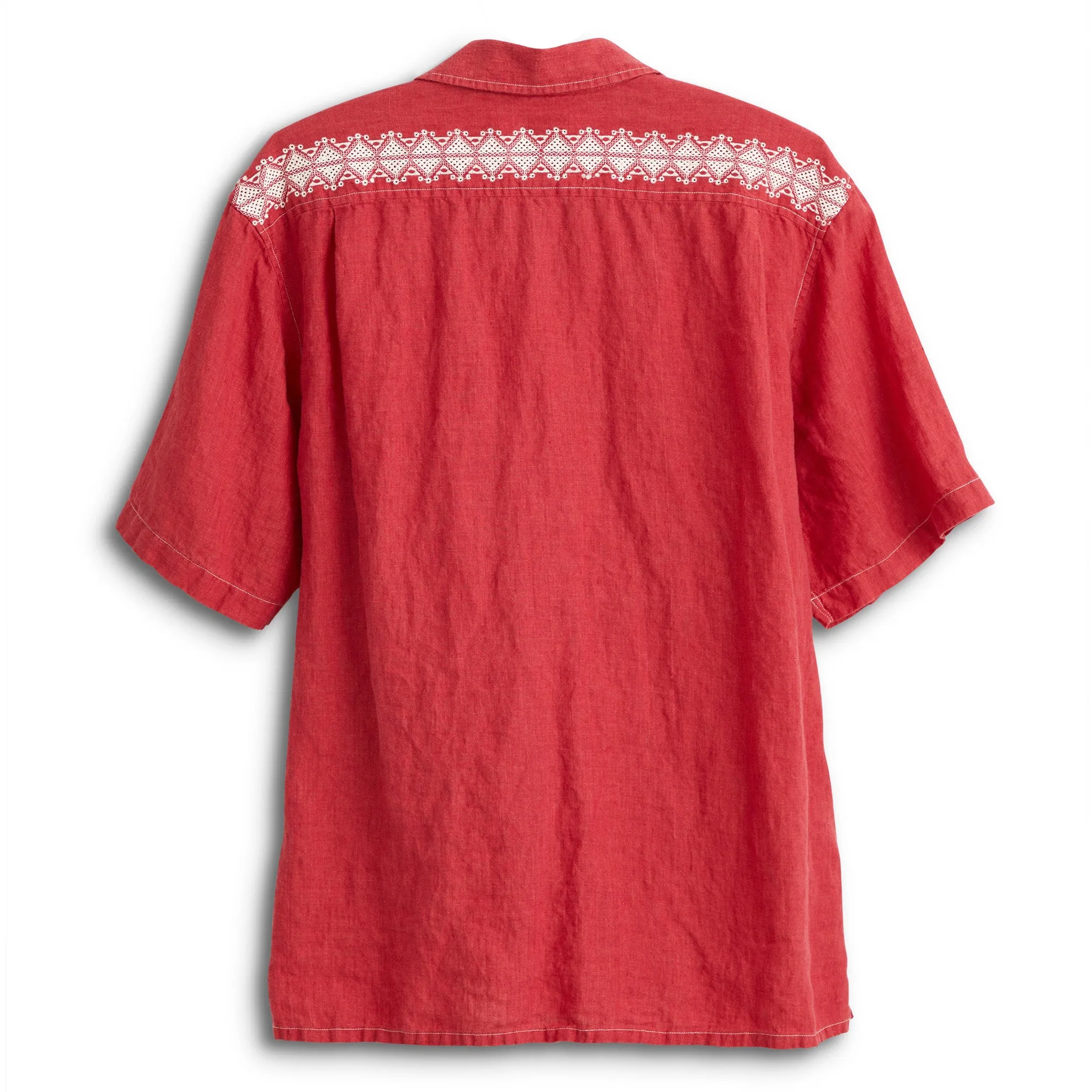 Habanero Embroidered Linen Shirt - Tall