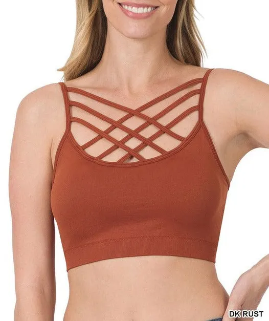 Hazel Blues® |  SEAMLESS TRIPLE CRISS-CROSS BUILT-IN BRA BRALETTE