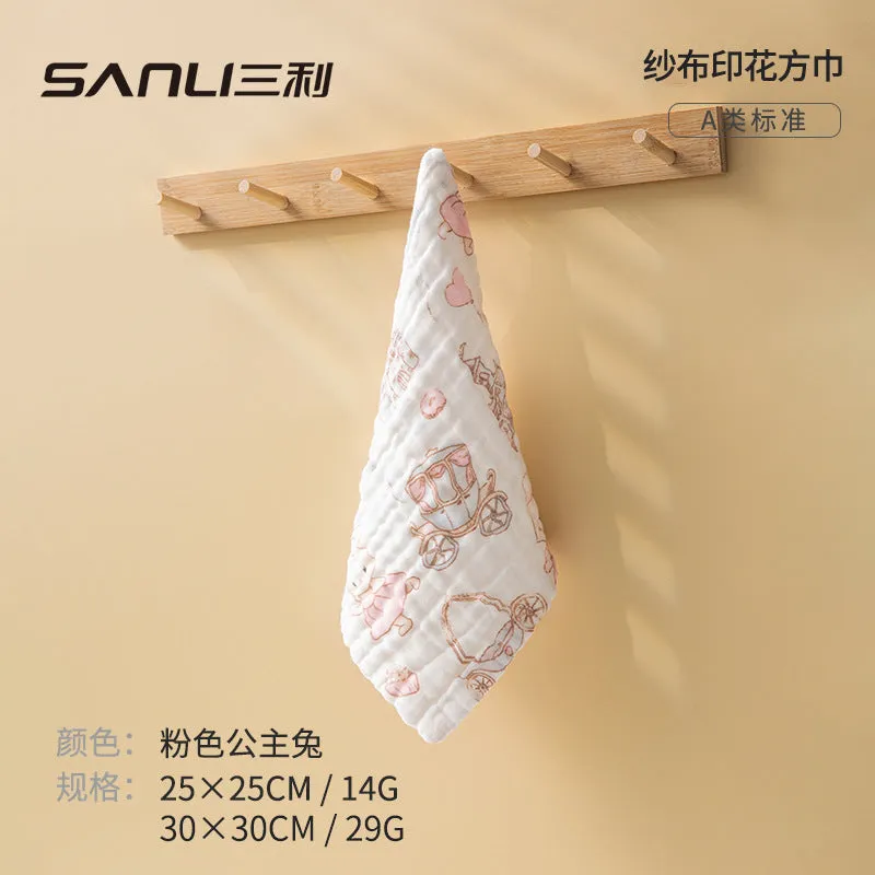 INSTOCK-six-layer pure cotton face newborn baby square towel
