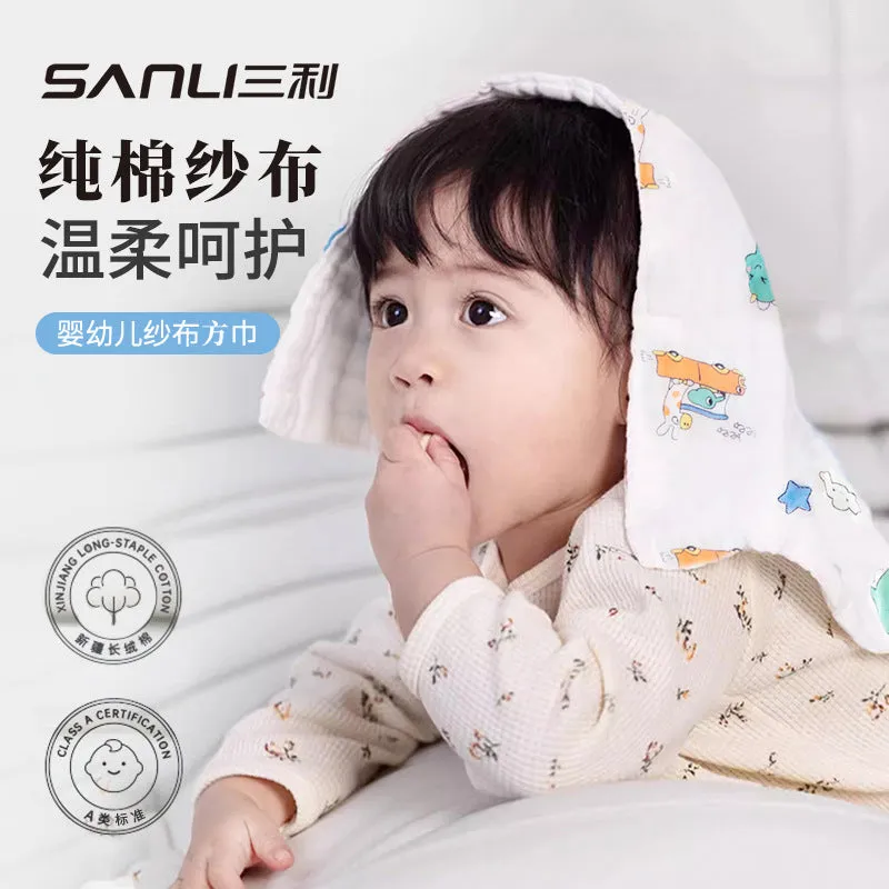 INSTOCK-six-layer pure cotton face newborn baby square towel