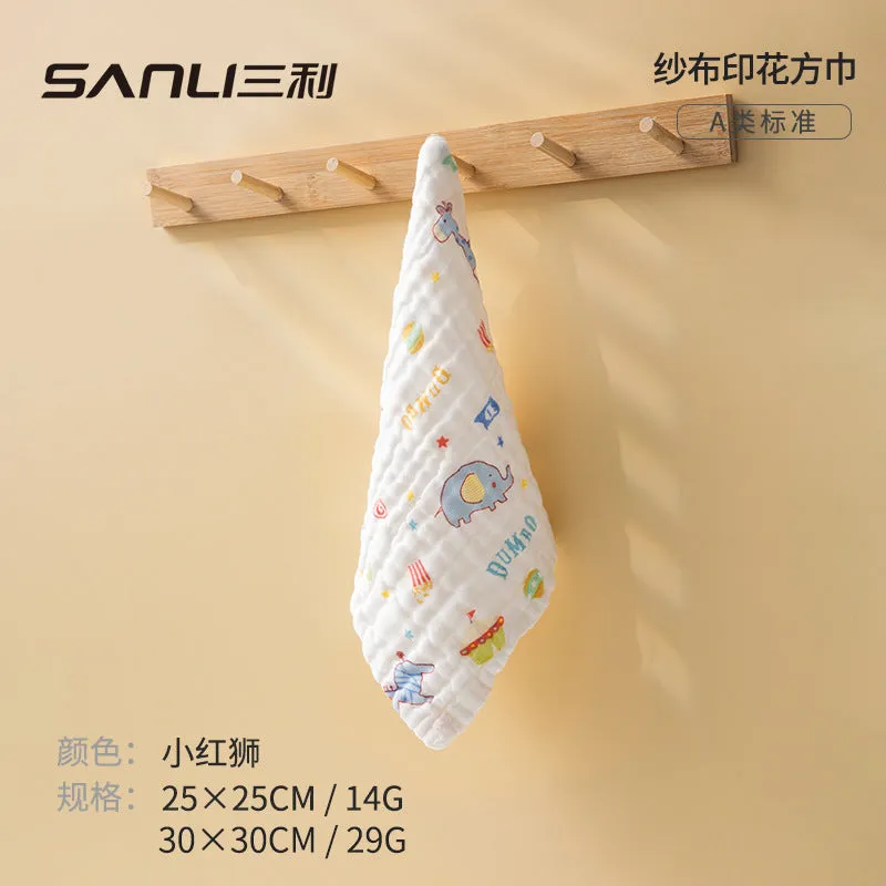 INSTOCK-six-layer pure cotton face newborn baby square towel