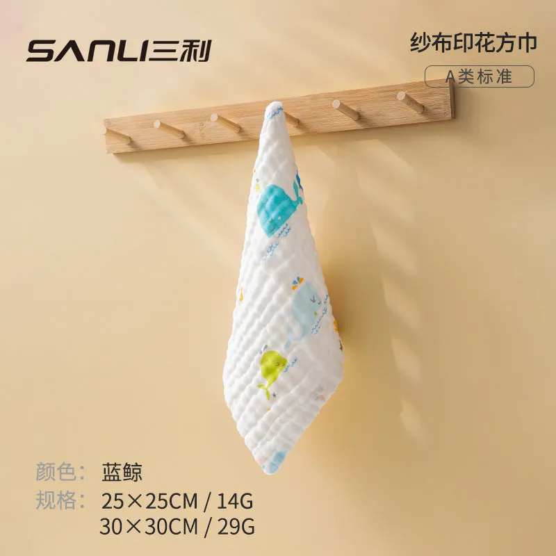 INSTOCK-six-layer pure cotton face newborn baby square towel