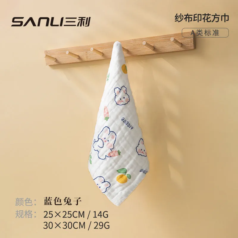 INSTOCK-six-layer pure cotton face newborn baby square towel