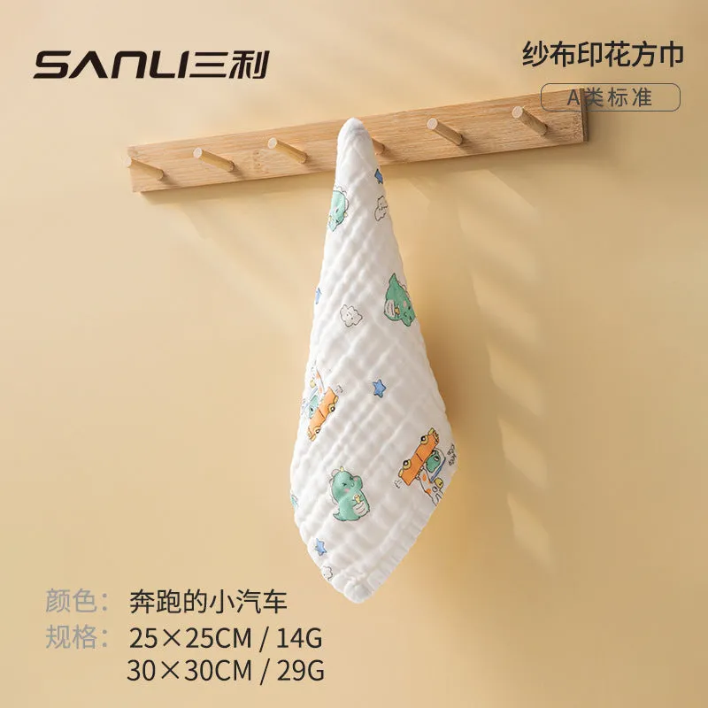 INSTOCK-six-layer pure cotton face newborn baby square towel