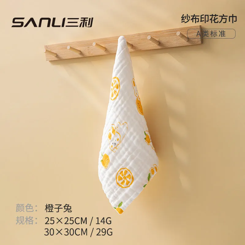 INSTOCK-six-layer pure cotton face newborn baby square towel
