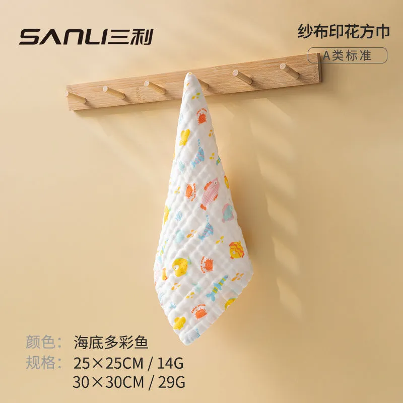 INSTOCK-six-layer pure cotton face newborn baby square towel