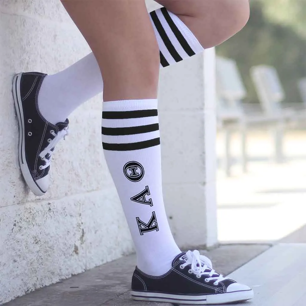 Kappa Alpha Theta Printed Striped Knee High Socks