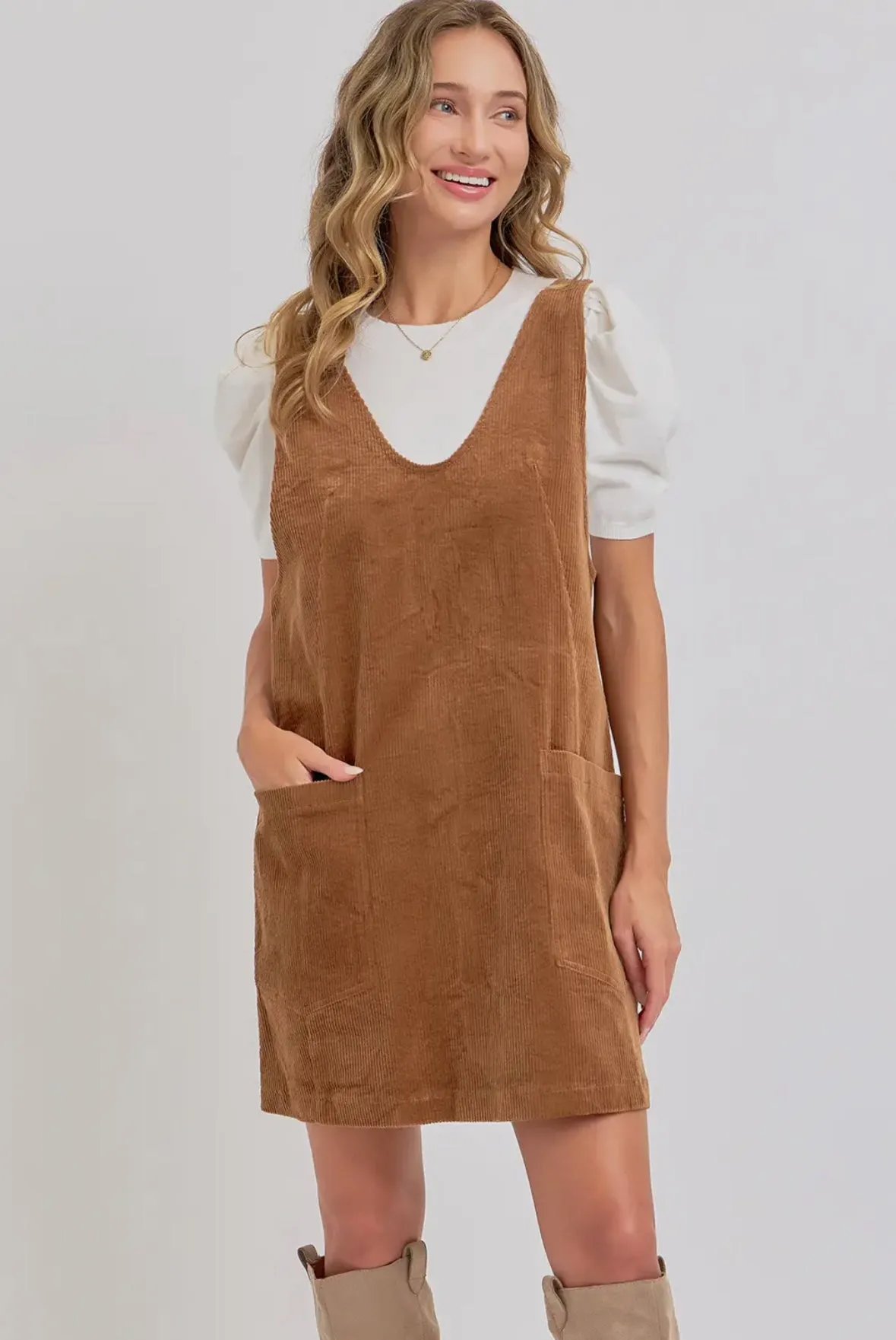 Kenzie Corduroy Overall Dress