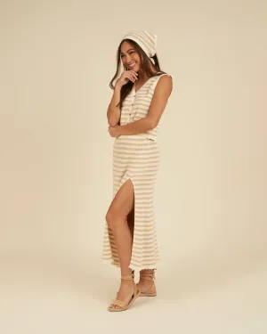 Knit Midi Skirt - Sand Stripe