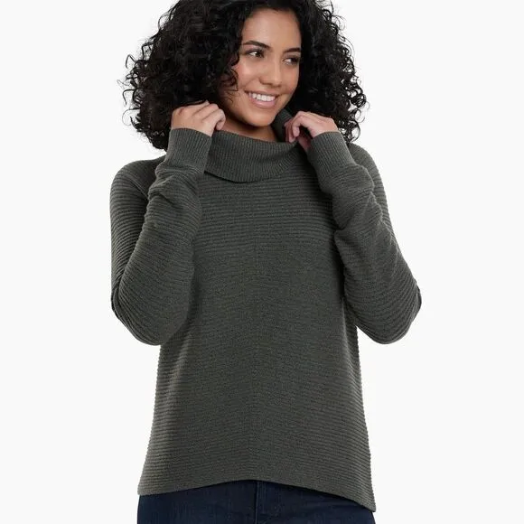 KUHL Solace Cowl Neck Merino Wool Blend Sweater