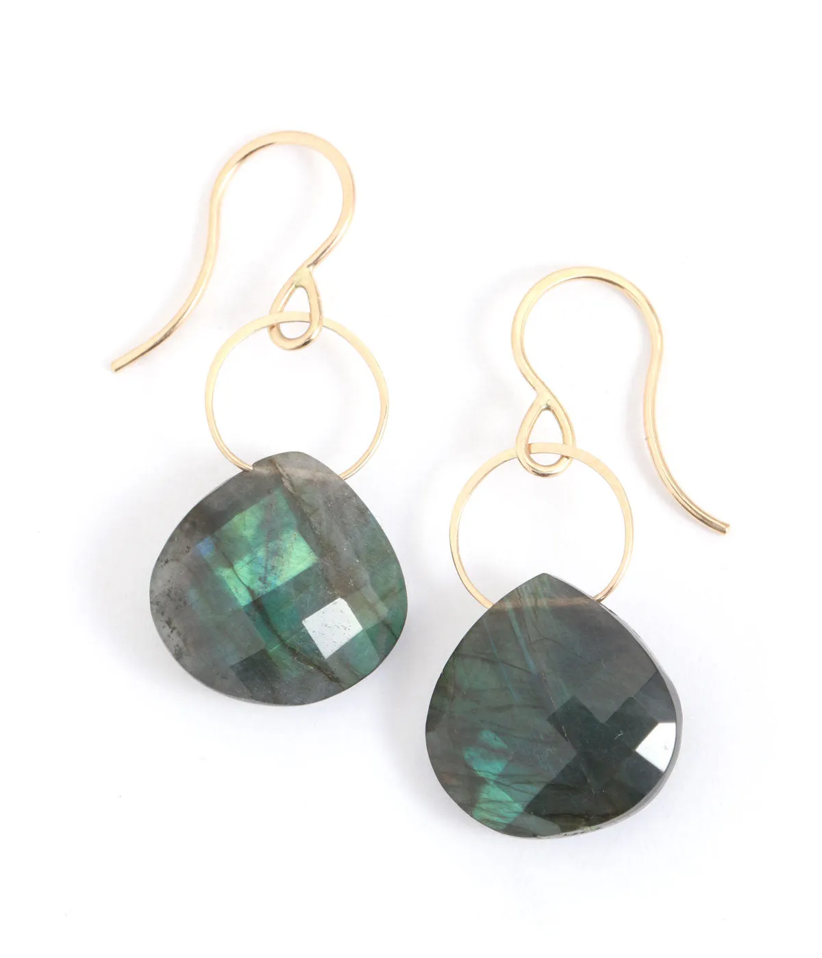 Large Labradorite Single Drop Earrings