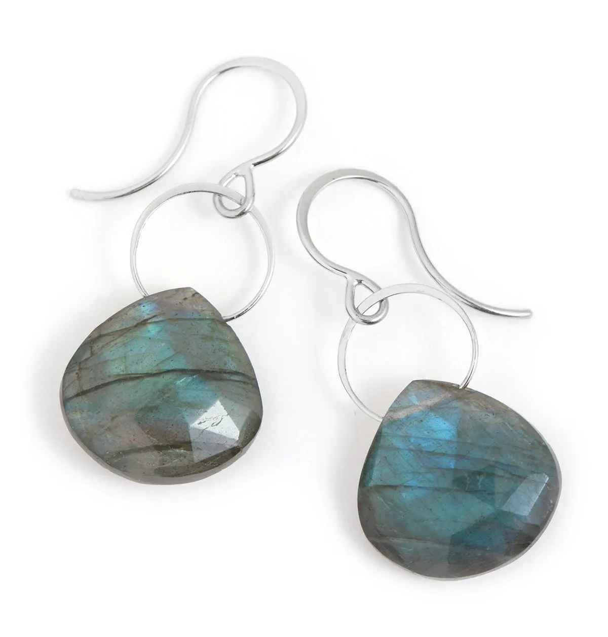 Large Labradorite Single Drop Earrings