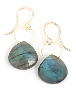Large Labradorite Single Drop Earrings