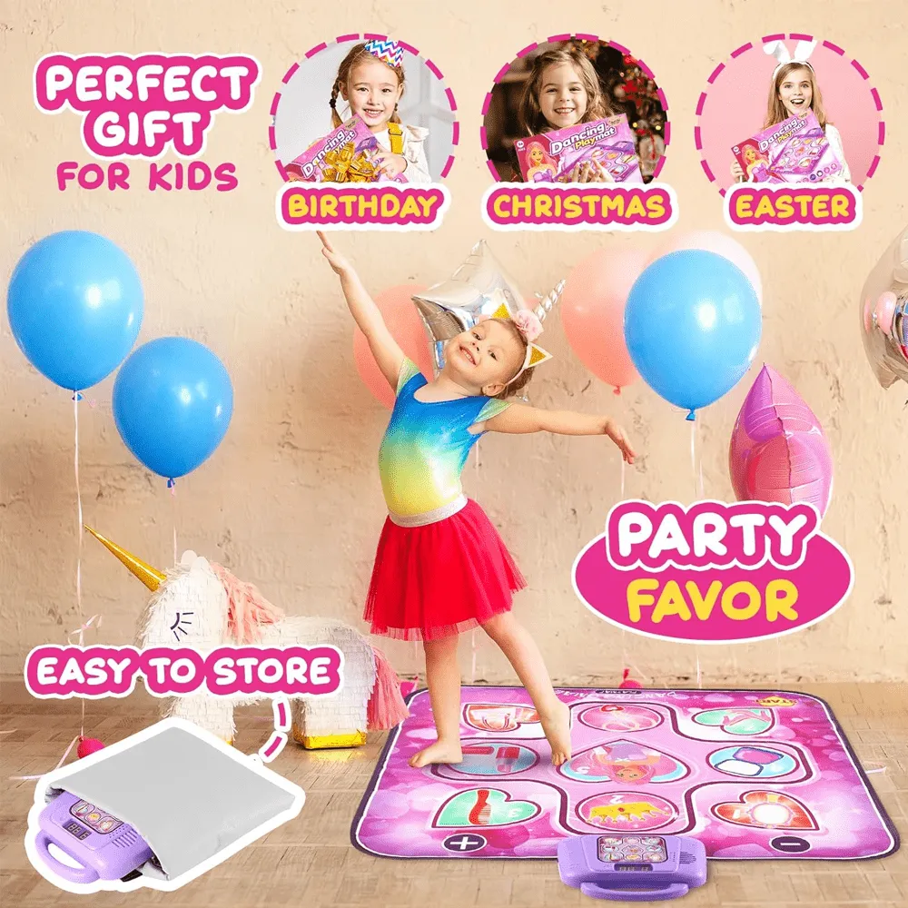 Light Up Musical Dance Mat For Kids 3-12 Years Old with 6 Game Modes