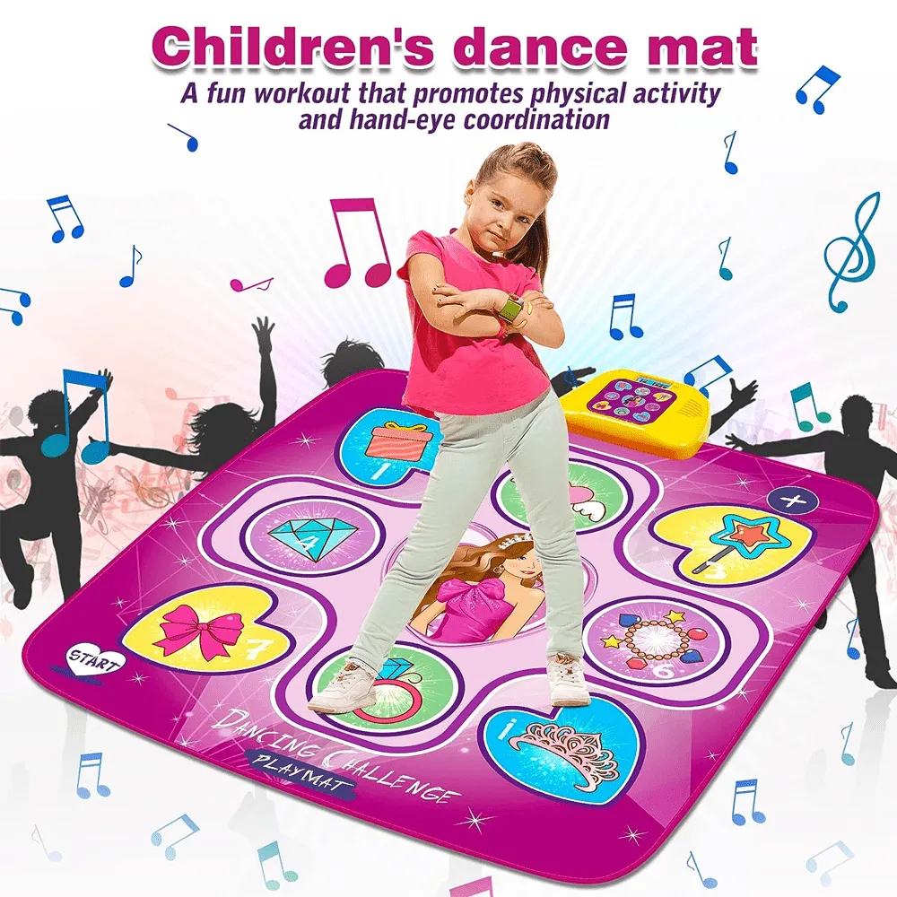 Light Up Musical Dance Mat For Kids 3-12 Years Old with 6 Game Modes