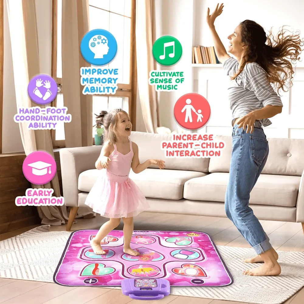 Light Up Musical Dance Mat For Kids 3-12 Years Old with 6 Game Modes