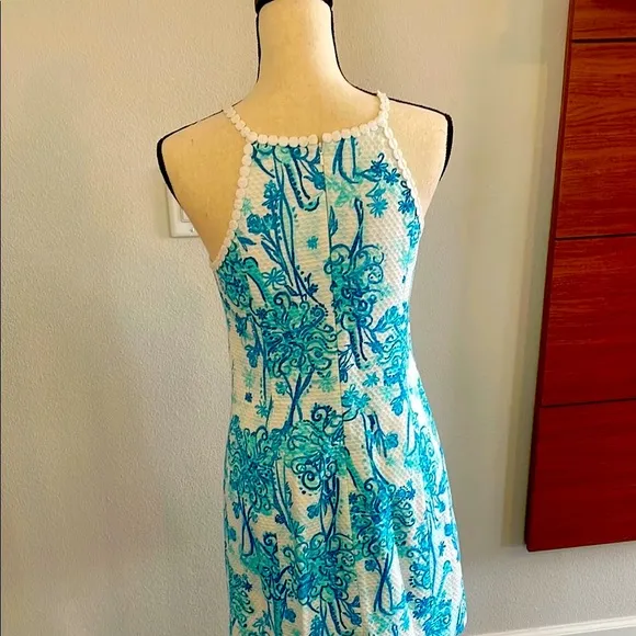 Lilly Pulitzer Blue and White Halter Mini Sundress