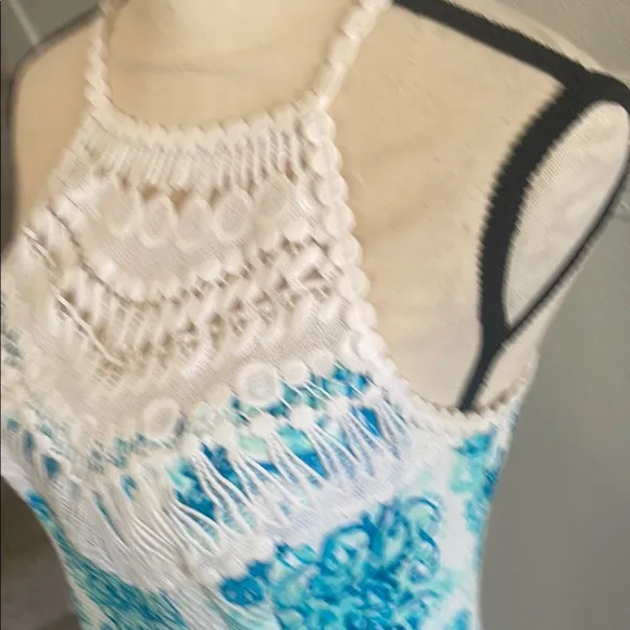 Lilly Pulitzer Blue and White Halter Mini Sundress