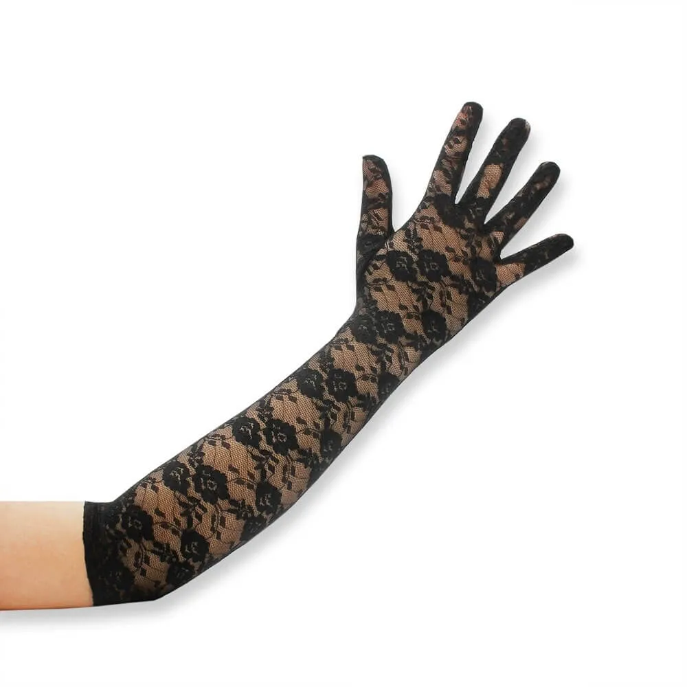 Long Lace Mesh Gloves